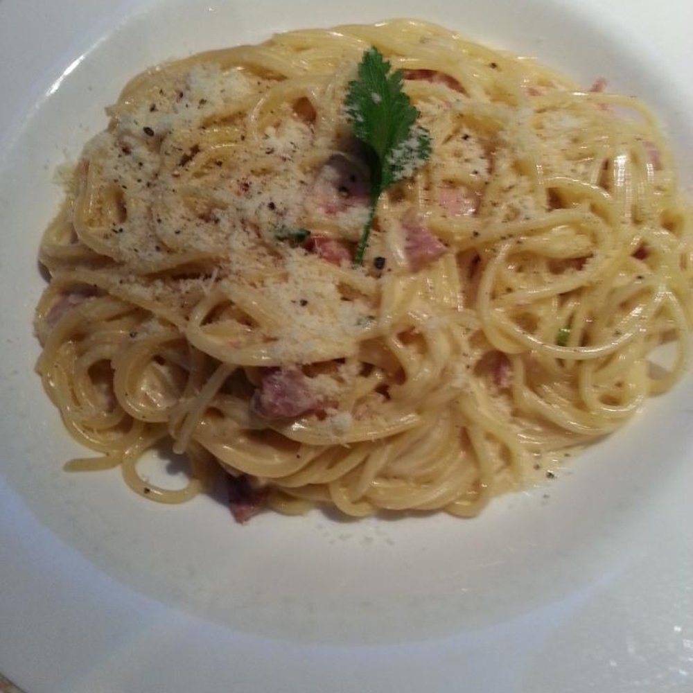 The spaghetti carbornara The spaghetti carbornara