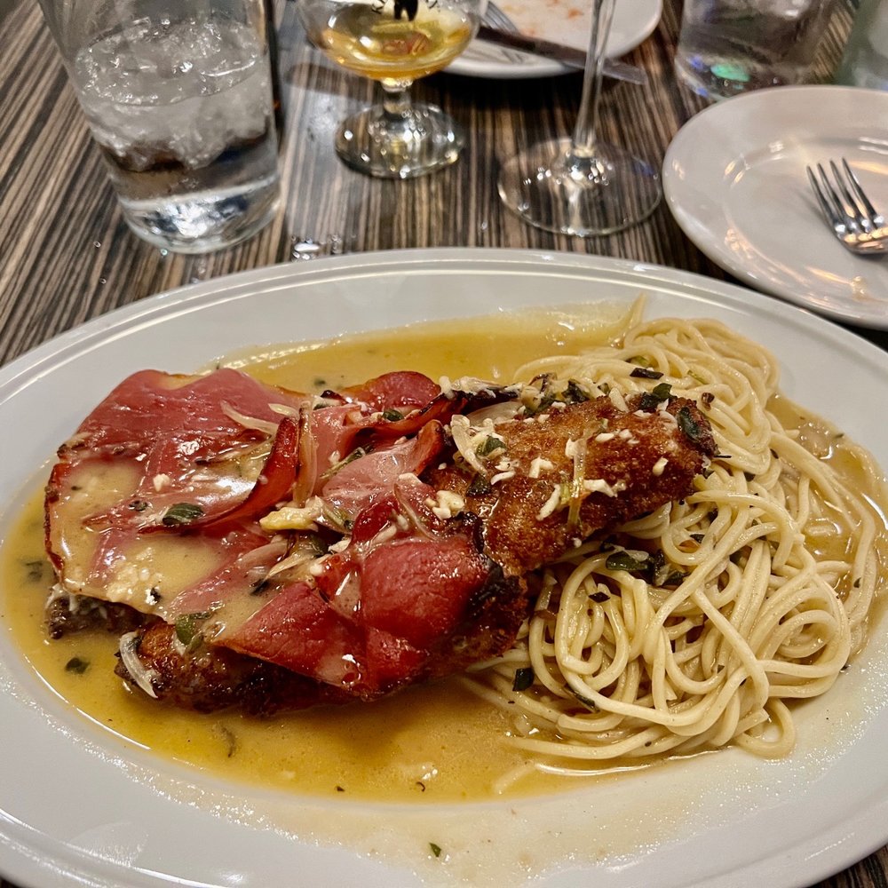 Andiamo Restaurant + Bar + Cafe - Veal Saltimbocca. Breaded. Big portion. - Cafes Near Me - Andover, Massachusetts