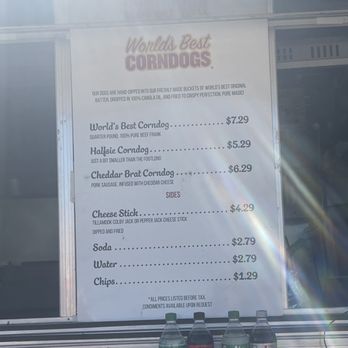World’s Best Corndogs Boise - Menu as of 10/07/2023 - Food Trucks Near Me - Garden City, Idaho World’s Best Corndogs Boise - Menu as of 10/07/2023 - Food Trucks Near Me - Garden City, Idaho