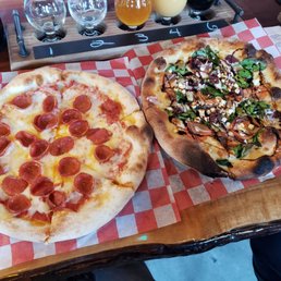 Pepperoni and Mediterranean pies, yummy Pepperoni and Mediterranean pies, yummy