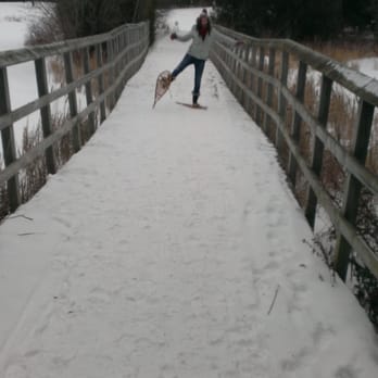 Island Lake Conservation Area - One of the bridges on the trail. Also the show shoes. - Parks Near Me - Orangeville, Ontario Island Lake Conservation Area - One of the bridges on the trail. Also the show shoes. - Parks Near Me - Orangeville, Ontario