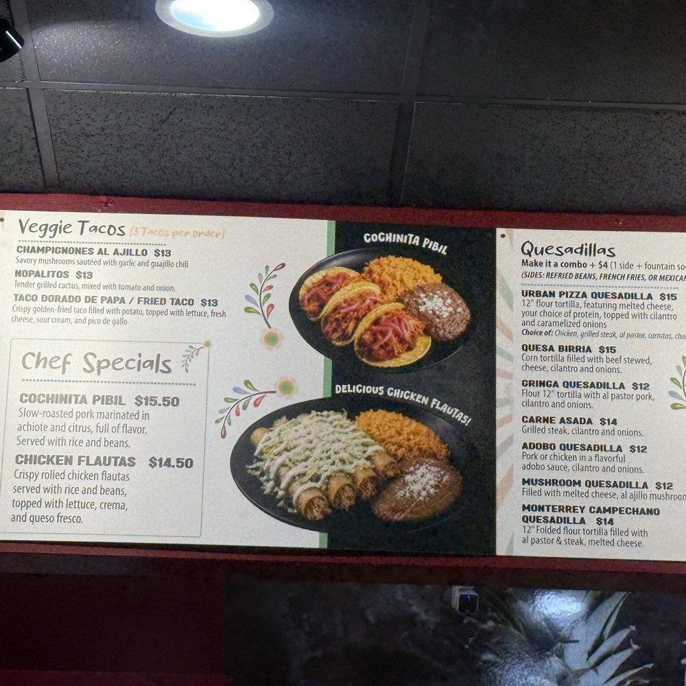 The floaters chef special comes with a drink, rice, beans, but you're gonna love the cheesy chicken inside of the crispy, flaky shell The floaters chef special comes with a drink, rice, beans, but you're gonna love the cheesy chicken inside of the crispy, flaky shell
