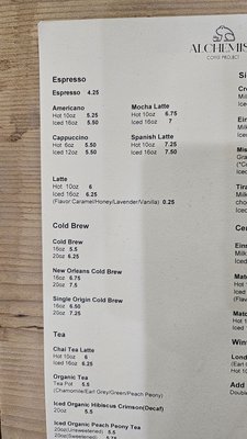 Menu photo 5 Alchemist Coffee Project Los Angeles, CA