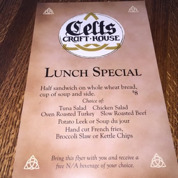 Celts Craft House - Celts Craft House now has a Lunch Special!! Great deal for $8 - Bars Near Me - Apple Valley, Minnesota