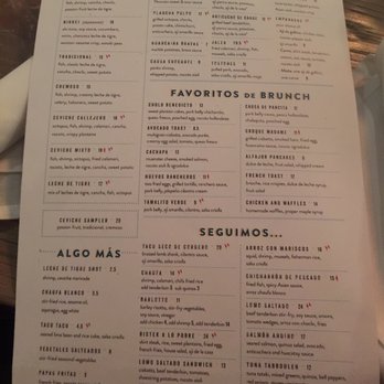 Pisco Y Nazca - Brunch Menu - Gastropubs Near Me - Kendall, Florida