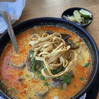My Little Home Thai Kitchen - Khao Soi : curry noodle w beef - Thai Near Me - Burbank, California My Little Home Thai Kitchen - Khao Soi : curry noodle w beef - Thai Near Me - Burbank, California