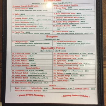 Wally's Cafe - Mediterranean Near Me - Rocklin, California