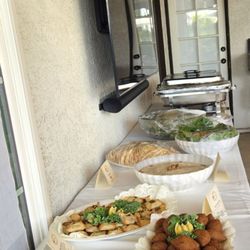 Waffa's Kitchen - Chicken/Beef Kabob, Humus, Tabbouleh,  Greek Salad, Kebbeh Balls w/meat,  Sambousek,  Cheese Burak and Garlic Spread. Also Pita Bread.