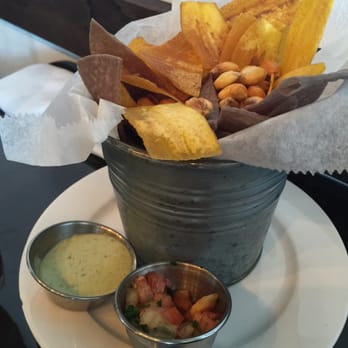 Surfish Bistro - Complimentary platains chips with fried corn. - Latin American Near Me - Brooklyn, New York Surfish Bistro - Complimentary platains chips with fried corn. - Latin American Near Me - Brooklyn, New York