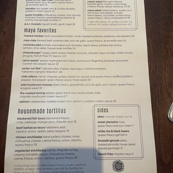 Maya Del Sol - menu - Latin American Near Me - Oak Park, Illinois