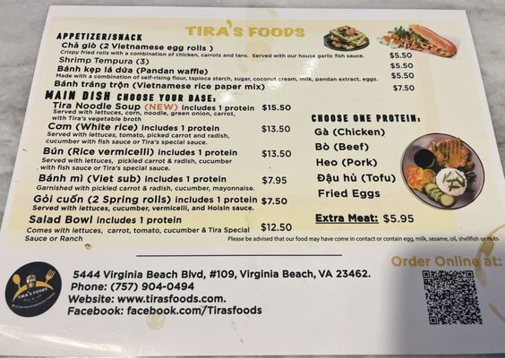 Menu photo 8 Tira's Foods Virginia Beach, VA