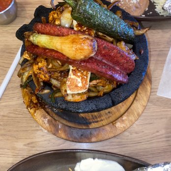 Bravos Mexican Grill - Molcajete Bravos!  Comes with a fajita set up! - Mexican Near Me - Tulsa, Oklahoma