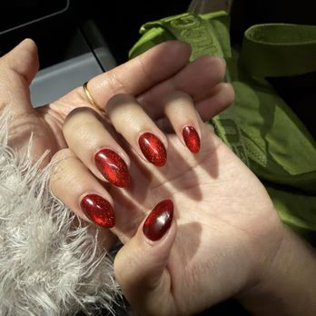 Desire Nails & Spa - Red cat eye nails! - Nail Salons Near Me - Portland, Oregon