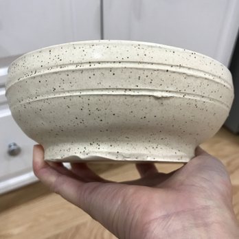 Bitter Root Pottery - Bowl after glazing and firing (note: wrinkled bottom caused by removing from wheel and sharp edges) - Paint-Your-Own Pottery Near Me - Los Angeles, California