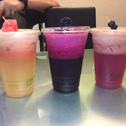 Sweet Sunset Juice, Heart Beet Juice, Florida Blue Juice