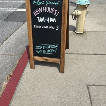 Lost Parrot Cafe - Sign stating brunch closes at 3:00 pm. Wouldn't take my order at 2:15 pm. - Breakfast & Brunch Near Me - South Pasadena, California Lost Parrot Cafe - Sign stating brunch closes at 3:00 pm. Wouldn't take my order at 2:15 pm. - Breakfast & Brunch Near Me - South Pasadena, California