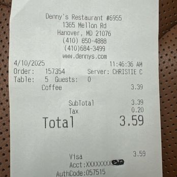 Denny's - A Waste of my Time! Piss Poor - American Near Me - Hanover, Maryland