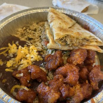 Chino Bandido - Jade Red Chicken, Carnitas in a quesadilla, Cuban Black Beans, Jerk Fried Rice - Mexican Near Me - Phoenix, Arizona