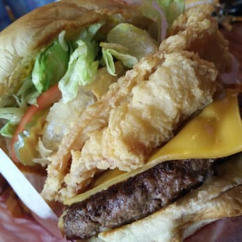 Christian's Tailgate - Fried bacon burger with cheese - Sports Bars Near Me - Houston, Texas Christian's Tailgate - Fried bacon burger with cheese - Sports Bars Near Me - Houston, Texas