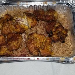 Chicken thigh kabob dinner