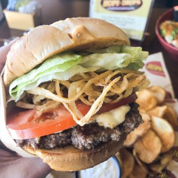 Hops n Drops - Huge fan of this black and Blue burger! - American Near Me - Gig Harbor, Washington