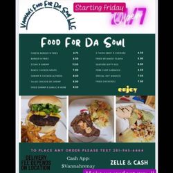 Vannah's Food For Da Soul - Menu
