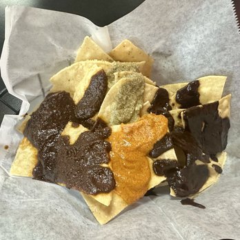 La Diosa de Los Moles - Chips with 4 types of Mole - Mexican Near Me - Monterey Park, California La Diosa de Los Moles - Chips with 4 types of Mole - Mexican Near Me - Monterey Park, California