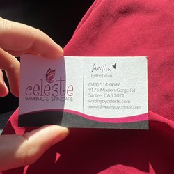 Waxing and Skincare by Celeste - Santee - This is her card she is so good!!!! It was my first time with her but she is amazing