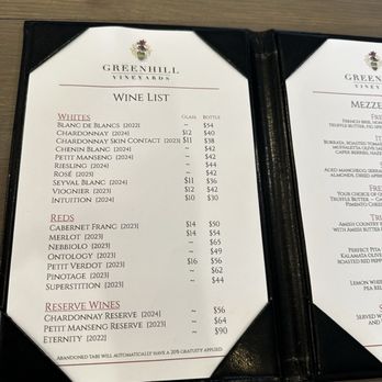 Greenhill Vineyards - Full menu - Wineries Near Me - Middleburg, Virginia