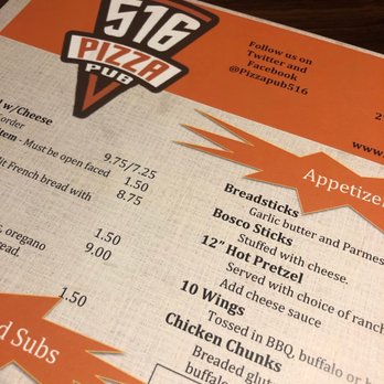 Pizza Pub 516 - a menu for a pizza restaurant - Pizza Near Me - Bowling Green, Ohio