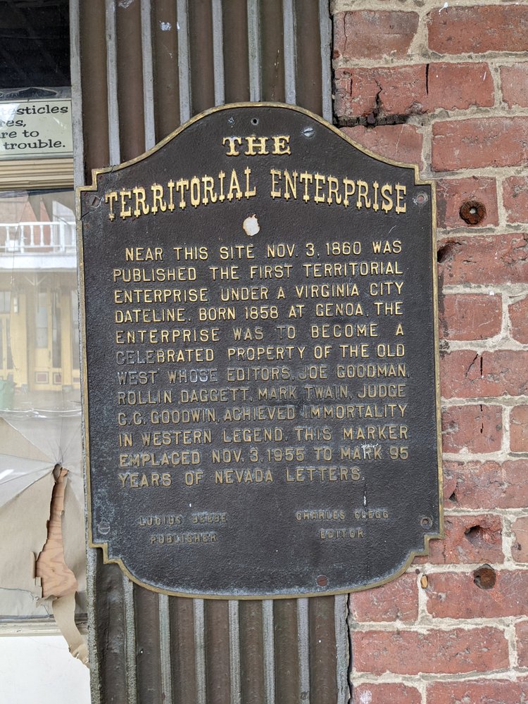 THE TERRITORIAL ENTERPRISE HISTORICAL MARKER Updated May 2024 53 SC St, Virginia City