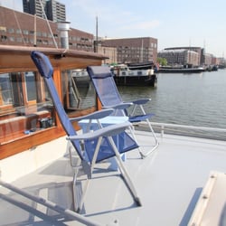 Amsterdam Bed and Boat - Sitting area on the outside of the boat.  Photo property of Amsterdam Bed and Boat.