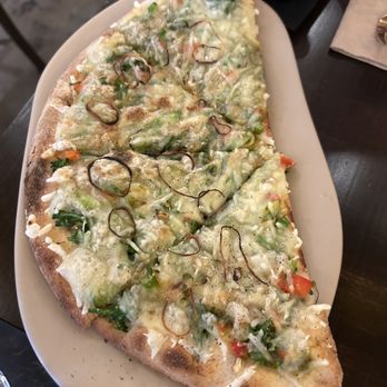 Mantra - Verde Supreme pizza (all pizzas served as a half-pie) - Vegan Near Me - Houston, Texas