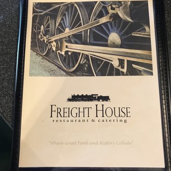 Freight House Restaurant - Menu cover. - New American Near Me - Hartselle, Alabama Freight House Restaurant - Menu cover. - New American Near Me - Hartselle, Alabama