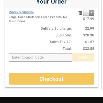 Chariot Pizza - Order that doesn't reflect discount - Pizza Near Me - Tucson, Arizona Chariot Pizza - Order that doesn't reflect discount - Pizza Near Me - Tucson, Arizona