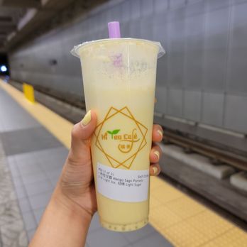 Hi Tea Cafe - Mango Sago Pamolo - Bubble Tea Near Me - Seattle, Washington