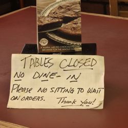 No seating sign.