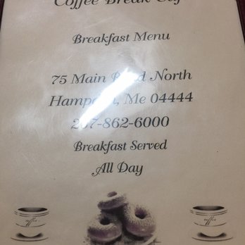 Coffee Break Cafe - Menu cover - Breakfast & Brunch Near Me - Hampden, Maine