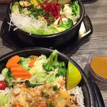 Chow-Ya - Dynamite bowl (closest) and veggie bowl! So yummy and comes with Miso Soup! - Asian Fusion Near Me - Lompoc, California