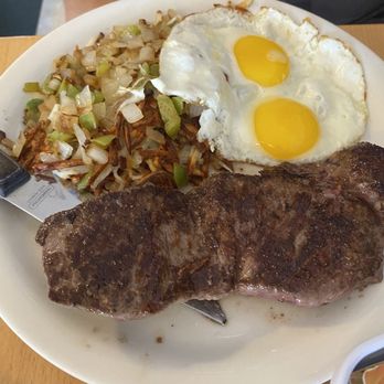 Pop's Cafe - New York steak and eggs over easy - Breakfast & Brunch Near Me - Downey, California Pop's Cafe - New York steak and eggs over easy - Breakfast & Brunch Near Me - Downey, California