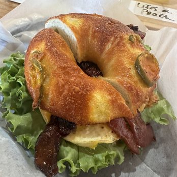 Barrier Island Bagels - BEC jalapeño cheddar bagel w/ scallion cream cheese - Breakfast & Brunch Near Me - Kitty Hawk, North Carolina Barrier Island Bagels - BEC jalapeño cheddar bagel w/ scallion cream cheese - Breakfast & Brunch Near Me - Kitty Hawk, North Carolina