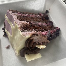 Blueberry chocolate cake slice Blueberry chocolate cake slice