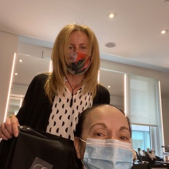 Eliut Salon - And now we will do the haircut and style with Marina.  Patrick has completed my color already. Now washed and ready for cut/style. - Hair Salons Near Me - New York, New York