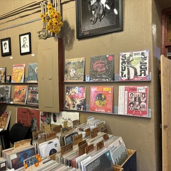 Old Town Artisans Galleries - Behind the counter wall Vinyl Records - Art Galleries Near Me - Tucson, Arizona