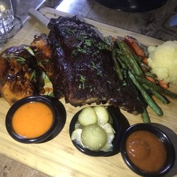 1/2 chicken 1/2 ribs platter 1/2 chicken 1/2 ribs platter