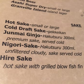 Yohachi Sushi - You want a blow fish fin with your sake? - Japanese Near Me - North Vancouver, British Columbia Yohachi Sushi - You want a blow fish fin with your sake? - Japanese Near Me - North Vancouver, British Columbia