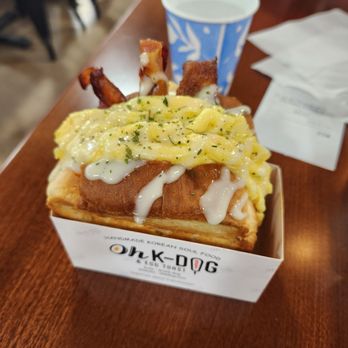 Oh K-Dog - Bacon egg and cheese sandwich - Korean Near Me - Dallas, Texas Oh K-Dog - Bacon egg and cheese sandwich - Korean Near Me - Dallas, Texas