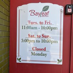 Memories Of Indian Cuisine - Business hours for the Bay Leaf Indian Fusion.