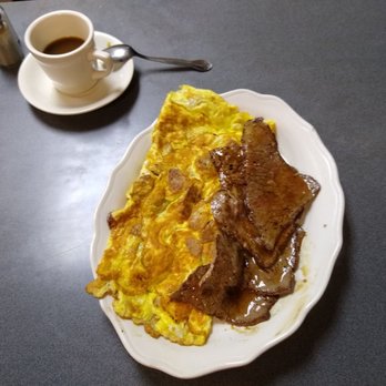 Allegro Cafe - Sausage egg and cheese omelette (4 eggs), side of steak, coffee. - Diners Near Me - Hartford, Connecticut