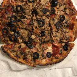 Jakes Pizza - 9" Personal Special - Sausage, pepperoni, ham, mushroom, onion, garlic and black olives
